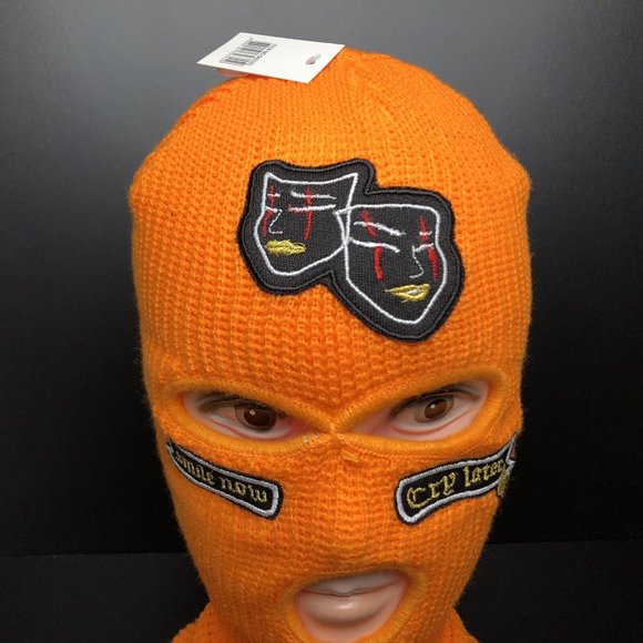 Accessories Smile Now Cry Later 3 Hole Full Face Ski Mask Embroider
